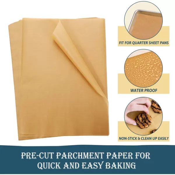 image200 Pcs Unbleached Parchment Paper Baking Sheets 12 x 16 Inch Precut NonStick Parchment Sheets for Baking Cooking Grilling Air Fryer and Steaming  Unbleached Fit for Half Sheet Pans9 X 13