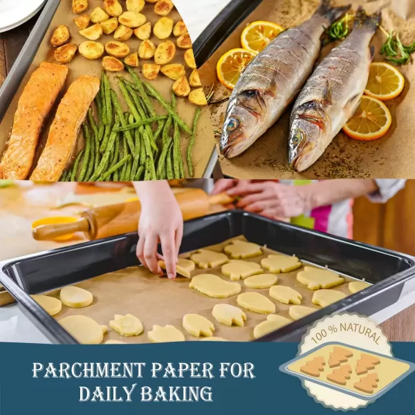 image200 Pcs Unbleached Parchment Paper Baking Sheets 12 x 16 Inch Precut NonStick Parchment Sheets for Baking Cooking Grilling Air Fryer and Steaming  Unbleached Fit for Half Sheet Pans9 X 13