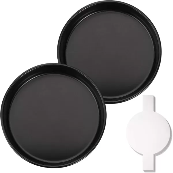 imageHIWARE 8Inch Round Cake Pan Set of 3 Nonstick Baking Cake Pans with 90 Pieces Parchment Paper Dishwasher Safe8Inch