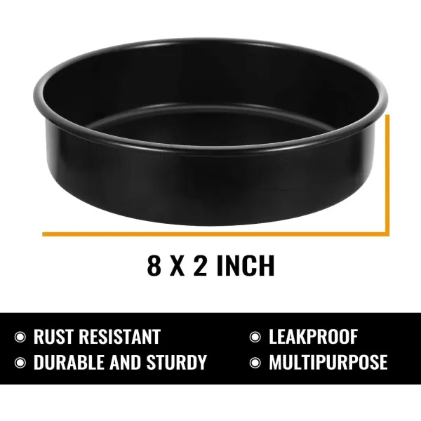 imageHIWARE 8Inch Round Cake Pan Set of 3 Nonstick Baking Cake Pans with 90 Pieces Parchment Paper Dishwasher Safe8Inch