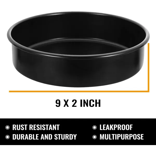 imageHIWARE 8Inch Round Cake Pan Set of 3 Nonstick Baking Cake Pans with 90 Pieces Parchment Paper Dishwasher Safe9Inch