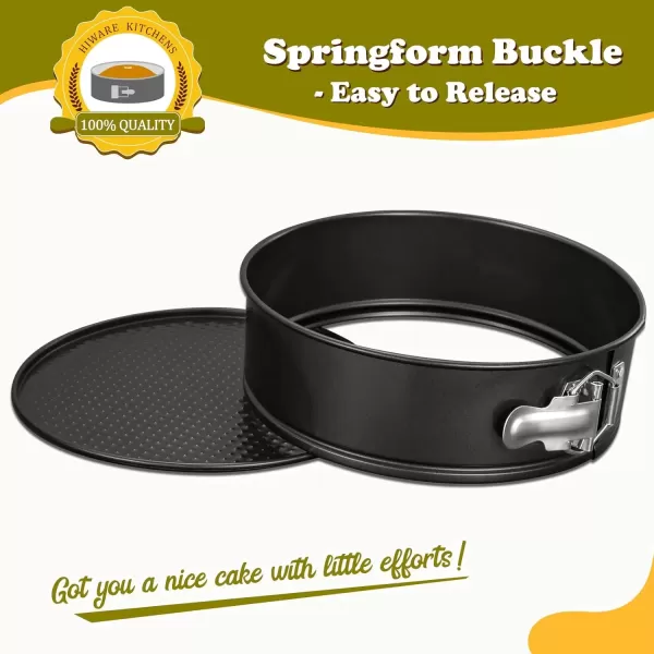 imageHIWARE 9 Inch Nonstick Cheesecake Pan Springform Pan with Removable BottomLeakproof Cake Pan  Black10Inch