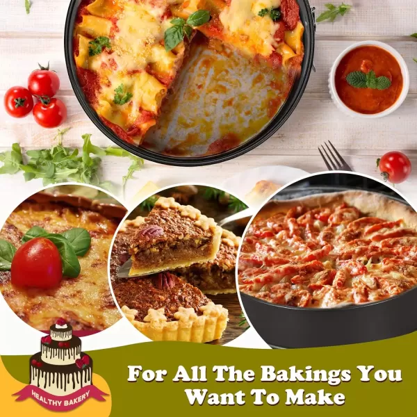 imageHIWARE 9 Inch Nonstick Cheesecake Pan Springform Pan with Removable BottomLeakproof Cake Pan  Black10Inch