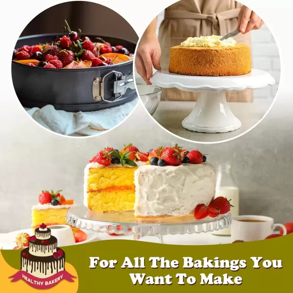 imageHIWARE 9 Inch Nonstick Cheesecake Pan Springform Pan with Removable BottomLeakproof Cake Pan  Black10Inch