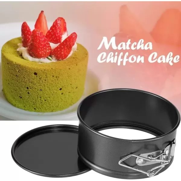 imageHIWARE 9 Inch Nonstick Cheesecake Pan Springform Pan with Removable BottomLeakproof Cake Pan  Black4Inch