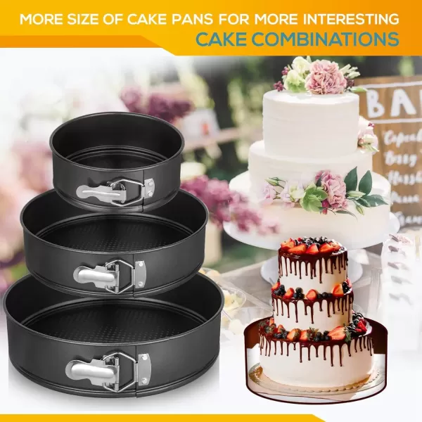 imageHIWARE 9 Inch Nonstick Cheesecake Pan Springform Pan with Removable BottomLeakproof Cake Pan  Black6810 Inch