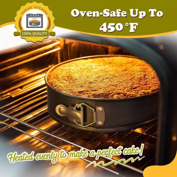 imageHIWARE 9 Inch Nonstick Cheesecake Pan Springform Pan with Removable BottomLeakproof Cake Pan  Black6810 Inch