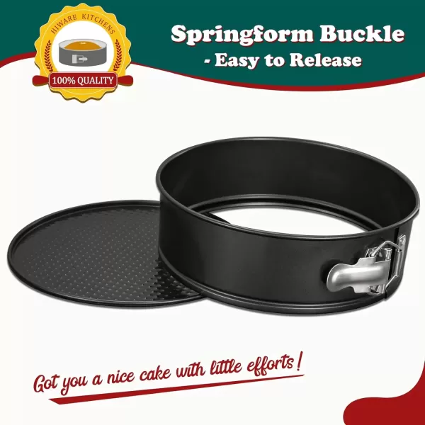 imageHIWARE 9 Inch Nonstick Cheesecake Pan Springform Pan with Removable BottomLeakproof Cake Pan  Black6Inch