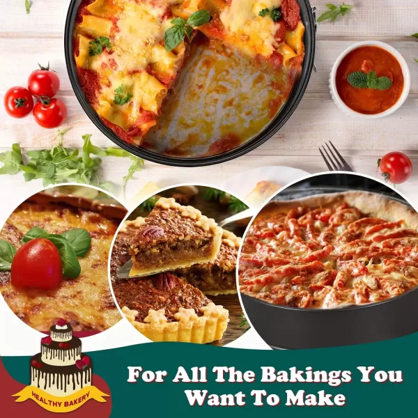 imageHIWARE 9 Inch Nonstick Cheesecake Pan Springform Pan with Removable BottomLeakproof Cake Pan  Black6Inch