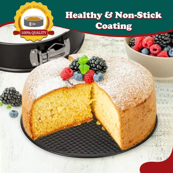 imageHIWARE 9 Inch Nonstick Cheesecake Pan Springform Pan with Removable BottomLeakproof Cake Pan  Black6Inch