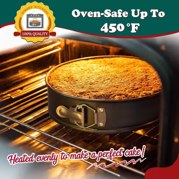 imageHIWARE 9 Inch Nonstick Cheesecake Pan Springform Pan with Removable BottomLeakproof Cake Pan  Black6Inch