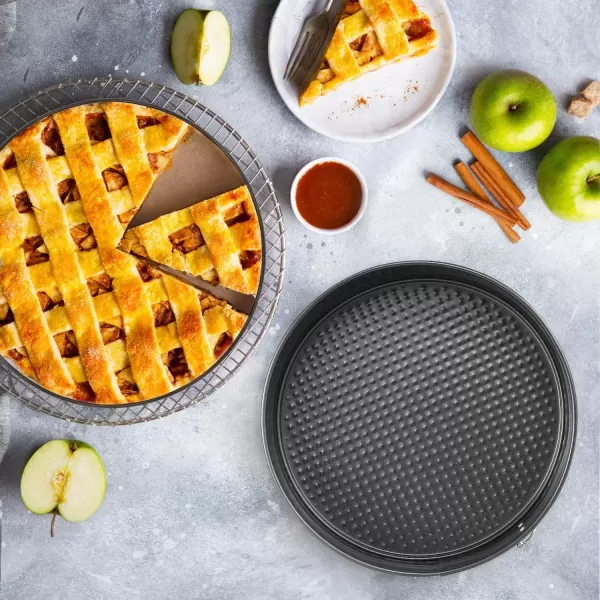 imageHIWARE 9 Inch Nonstick Cheesecake Pan Springform Pan with Removable BottomLeakproof Cake Pan  Black7Inch