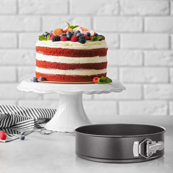 imageHIWARE 9 Inch Nonstick Cheesecake Pan Springform Pan with Removable BottomLeakproof Cake Pan  Black7Inch