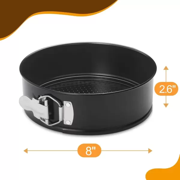 imageHIWARE 9 Inch Nonstick Cheesecake Pan Springform Pan with Removable BottomLeakproof Cake Pan  Black8Inch