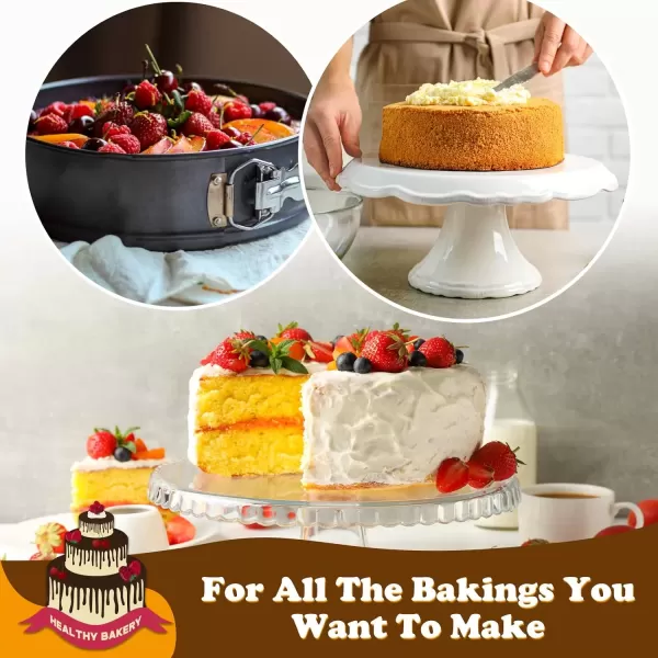 imageHIWARE 9 Inch Nonstick Cheesecake Pan Springform Pan with Removable BottomLeakproof Cake Pan  Black8Inch