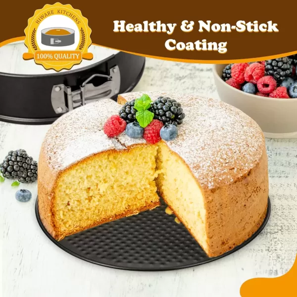 imageHIWARE 9 Inch Nonstick Cheesecake Pan Springform Pan with Removable BottomLeakproof Cake Pan  Black8Inch