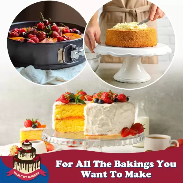 imageHIWARE 9 Inch Nonstick Cheesecake Pan Springform Pan with Removable BottomLeakproof Cake Pan  Black9Inch