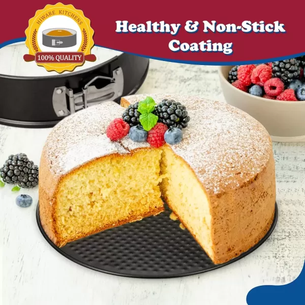 imageHIWARE 9 Inch Nonstick Cheesecake Pan Springform Pan with Removable BottomLeakproof Cake Pan  Black9Inch