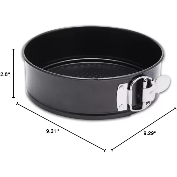 imageHIWARE 9 Inch Nonstick Cheesecake Pan Springform Pan with Removable BottomLeakproof Cake Pan  Black9Inch