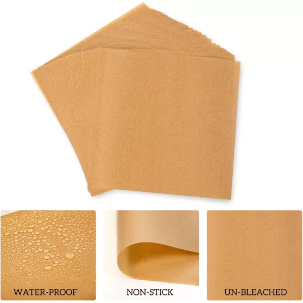 imageHiware 200 Count Unbleached Parchment Paper Squares 6quot x 6quot NonStick Wax Paper Sheets for Separate Burgers Cookies ampamp Other Foods When Storing Freezing