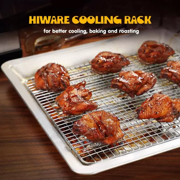 imageHiware 2Pack Cooling Racks for Baking  85quot x 12quot  Quarter Size  Stainless Steel Wire Cookie Rack Fits Quarter Sheet Pan Oven Safe for Cooking Roasting Grilling85 X 12