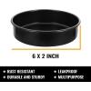 imageHIWARE 6 Inch Cake Pans Set of 4 Nonstick Round Cake Pans with 120 Pieces Parchment Paper Dishwasher Safe6Inch