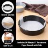 imageHIWARE 6 Inch Cake Pans Set of 4 Nonstick Round Cake Pans with 120 Pieces Parchment Paper Dishwasher Safe8Inch