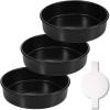 imageHIWARE 6 Inch Cake Pans Set of 4 Nonstick Round Cake Pans with 120 Pieces Parchment Paper Dishwasher Safe8Inch