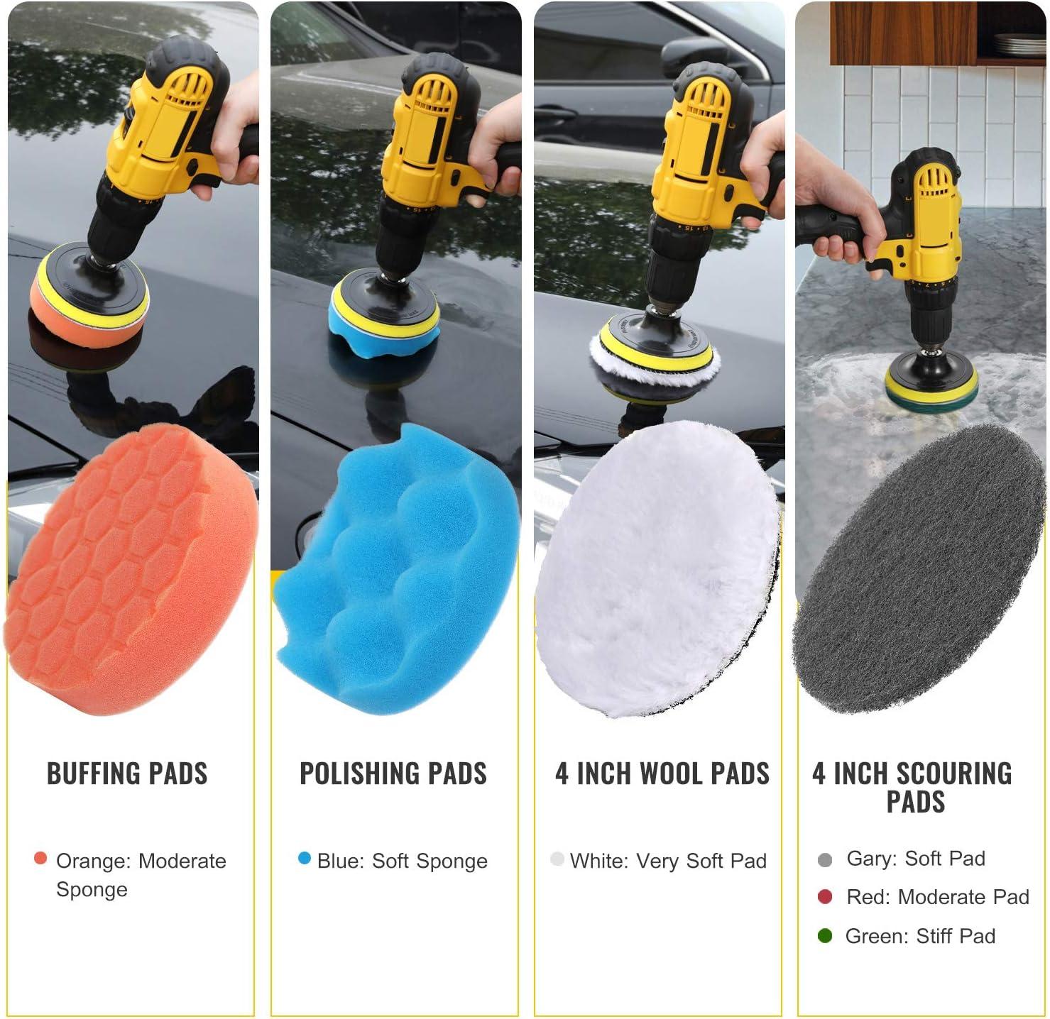 imageHiware 26Piece Drill Brush Set for Cleaning  Power Scrubber Brush Pad Sponge Kit with Extend Attachment for Bathroom Car Grout Carpet Floor Tub Shower Tile Corners Kitchen
