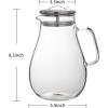 imageHIWARE 64 Ounces Glass Pitcher with Stainless Steel Lid  Water Carafe with Handle  Good Beverage Pitcher for Homemade Juice ampamp Iced Tea Cleaning Brush Included