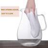 imageHIWARE 64 Ounces Glass Pitcher with Stainless Steel Lid  Water Carafe with Handle  Good Beverage Pitcher for Homemade Juice ampamp Iced Tea Cleaning Brush Included