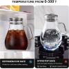 imageHIWARE 64 Ounces Glass Pitcher with Stainless Steel Lid  Water Carafe with Handle  Good Beverage Pitcher for Homemade Juice ampamp Iced Tea Cleaning Brush Included