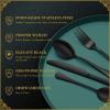 imageHiware 20Piece Black Silverware Set with Tray Stainless Steel Flatware Cutlery Set Service for 4 Kitchen Black Utensils Tableware Set for Home Restaurant Mirror Finish Dishwasher SafeBlack