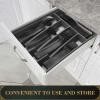 imageHiware 20Piece Black Silverware Set with Tray Stainless Steel Flatware Cutlery Set Service for 4 Kitchen Black Utensils Tableware Set for Home Restaurant Mirror Finish Dishwasher SafeBlack