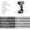 imageDEKOPRO 20V Cordless Impact Wrench 12 Inch Chuck 3200 RPM 258 ftlbs Max Torque Liion Battery Fast Charger Tool Bag1 Battery Pack