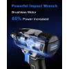 imageDEKOPRO 20V Cordless Impact Wrench 12 Inch Chuck 3200 RPM 258 ftlbs Max Torque Liion Battery Fast Charger Tool Bag2 Battery Pack