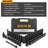 imageDEKOPRO 23Piece Socket Wrench Set 38quot Drive MetricSAE Impact Socket Set with 72 Tooth Reversible Ratchet 6 Point 38quot  1quot ampamp 12mm  21mm Mechanics Tool Set38 48PCS