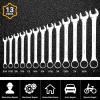 imageDEKOPRO Ratcheting Combination Wrench Set SAE Chrome Vanadium Steel 13piece 516 to 1 with Portable Nylon Pouch