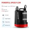 imageDEKOPRO Submersible Water Pump 13 HP 2450GPH Utility Pump Thermoplastic Electric Portable Transfer Water Pump with 10Foot Cord for Pool Tub Garden Pond Draining14HP Red