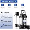 imageDEKOPRO Submersible Water Pump 13 HP 2450GPH Utility Pump Thermoplastic Electric Portable Transfer Water Pump with 10Foot Cord for Pool Tub Garden Pond Draining34HP Sump Pump