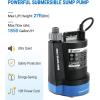 imageDEKOPRO Submersible Water Pump 13 HP 2450GPH Utility Pump Thermoplastic Electric Portable Transfer Water Pump with 10Foot Cord for Pool Tub Garden Pond Draining14HP Sump Pump Blue