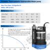imageDEKOPRO Submersible Water Pump 13 HP 2450GPH Utility Pump Thermoplastic Electric Portable Transfer Water Pump with 10Foot Cord for Pool Tub Garden Pond Draining13HP Sump Pump Blue