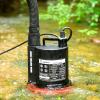 imageDEKOPRO Submersible Water Pump 13 HP 2450GPH Utility Pump Thermoplastic Electric Portable Transfer Water Pump with 10Foot Cord for Pool Tub Garden Pond Draining14HP Red