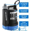 imageDEKOPRO Submersible Water Pump 13 HP 2450GPH Utility Pump Thermoplastic Electric Portable Transfer Water Pump with 10Foot Cord for Pool Tub Garden Pond Draining14HP Sump Pump Blue