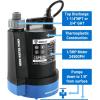 imageDEKOPRO Submersible Water Pump 13 HP 2450GPH Utility Pump Thermoplastic Electric Portable Transfer Water Pump with 10Foot Cord for Pool Tub Garden Pond Draining13HP Sump Pump Blue