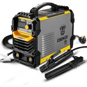imageDEKOPRO 110220V MMA Welder160A ARC Welder Machine IGBT Digital Display LCD Hot Start Welder with Electrode HolderWork Clamp Input Power Adapter Cable and Brush160A MMA