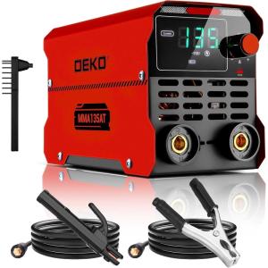 imageDEKOPRO 110220V MMA Welder160A ARC Welder Machine IGBT Digital Display LCD Hot Start Welder with Electrode HolderWork Clamp Input Power Adapter Cable and Brush135A MMA
