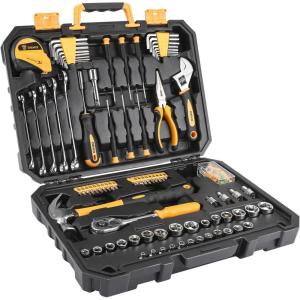 imageDEKOPRO 128 Piece Tool SetGeneral Household Hand Tool Kit Auto Repair Tool Set with Plastic Toolbox Storage Case