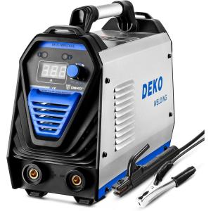 imageDEKOPRO 200Amp MMA Welder 110220V Stick Welder Dual Voltage ARC Welders Portable Welding Machine Electrode HolderWork Clamp Input Power Adapter Cable and Brush