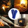 imageDEKO Welding Gloves 14 inch Leather Forge Heat Resistant Blue Welding Glove for Mig Tig Welder Furnace Fireplace and More BlueCamping Stove BBQ